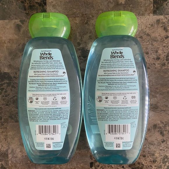 🆕 Garnier Shampoo & Conditioner,Coconut Water & Aloe Vera Extracts, 12.5oz each - Picture 2 of 2